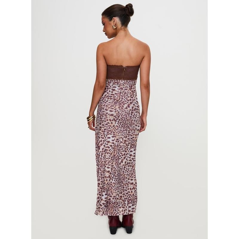 Raidein Strapless Maxi Dress Leopard - Bela Fils BoutiqueBela Fils Boutique